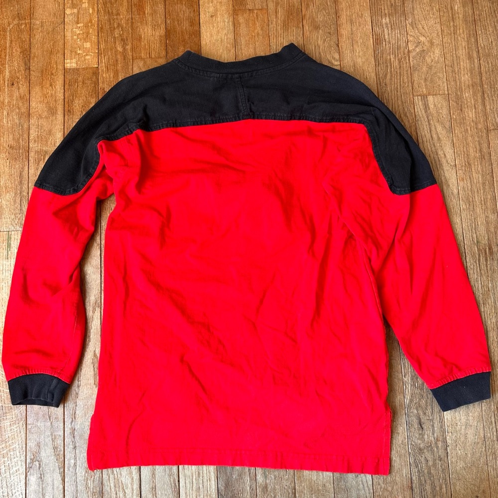 90s vintage Detroit Red Wings Hockey Shirt Boys 14/16 Long Sleeve‎ Red Retro - Picture 7 of 7